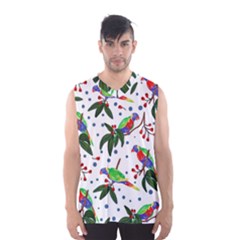 Seamless-pattern-with-parrot Men s Basketball Tank Top by nate14shop