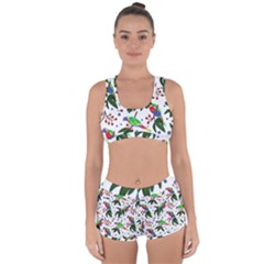 Seamless-pattern-with-parrot Racerback Boyleg Bikini Set by nate14shop