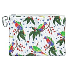 Seamless-pattern-with-parrot Canvas Cosmetic Bag (xl) by nate14shop