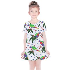 Seamless-pattern-with-parrot Kids  Simple Cotton Dress by nate14shop
