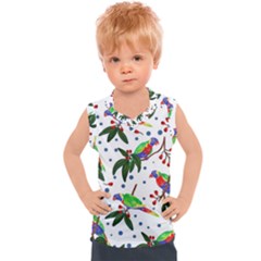 Seamless-pattern-with-parrot Kids  Sport Tank Top