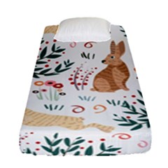 Seamless-pattern-with-rabbit Fitted Sheet (single Size) by nate14shop