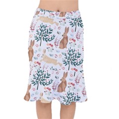 Seamless-pattern-with-rabbit Short Mermaid Skirt by nate14shop