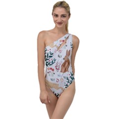 Seamless-pattern-with-rabbit To One Side Swimsuit by nate14shop