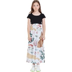 Seamless-pattern-with-rabbit Kids  Flared Maxi Skirt by nate14shop