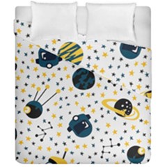 Seamless-pattern-with-spaceships-stars 002 Duvet Cover Double Side (california King Size)