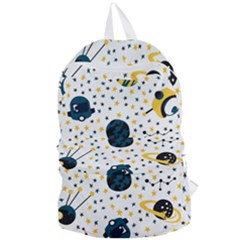 Seamless-pattern-with-spaceships-stars 002 Foldable Lightweight Backpack by nate14shop