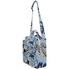 Tropical-leaves-seamless-pattern-with-monkey Crossbody Day Bag