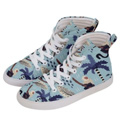 Tropical-leaves-seamless-pattern-with-monkey Women s Hi-top Skate Sneakers by nate14shop