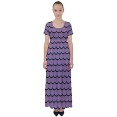 House-roof High Waist Short Sleeve Maxi Dress