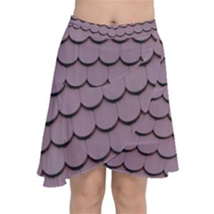 House-roof Chiffon Wrap Front Skirt