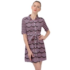 House-roof Belted Shirt Dress