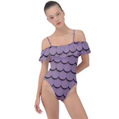 House-roof Frill Detail One Piece Swimsuit