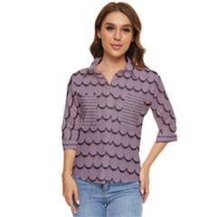 House-roof Women s Quarter Sleeve Pocket Shirt