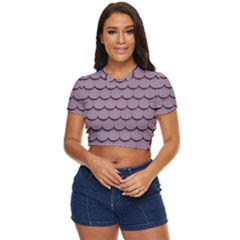 House-roof Side Button Cropped Tee