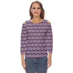 House-roof Cut Out Wide Sleeve Top