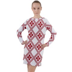 Christmas-pattern-design Long Sleeve Hoodie Dress