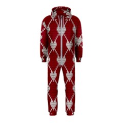 Christmas-seamless-knitted-pattern-background Hooded Jumpsuit (kids)