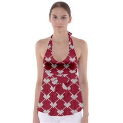 Christmas-seamless-knitted-pattern-background Babydoll Tankini Top