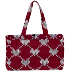 Christmas-seamless-knitted-pattern-background Canvas Work Bag by nate14shop