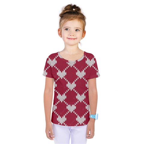 Christmas-seamless-knitted-pattern-background Kids  One Piece Tee by nate14shop