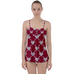 Christmas-seamless-knitted-pattern-background Babydoll Tankini Set by nate14shop