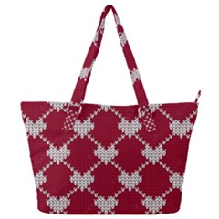 Christmas-seamless-knitted-pattern-background Full Print Shoulder Bag