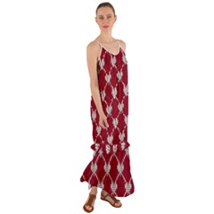 Christmas-seamless-knitted-pattern-background Cami Maxi Ruffle Chiffon Dress