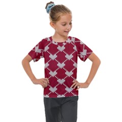Christmas-seamless-knitted-pattern-background Kids  Mesh Piece Tee