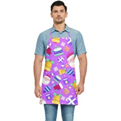 Flat-christmas-pattern-design Kitchen Apron by nate14shop