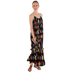 Gradient-christmas-pattern-design Cami Maxi Ruffle Chiffon Dress