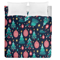 Hand-drawn-flat-christmas-pattern Duvet Cover Double Side (queen Size) by nate14shop