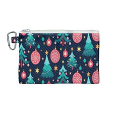 Hand-drawn-flat-christmas-pattern Canvas Cosmetic Bag (medium)