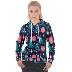 Hand-drawn-flat-christmas-pattern Women s Overhead Hoodie by nate14shop