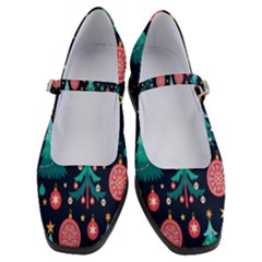 Hand-drawn-flat-christmas-pattern Women s Mary Jane Shoes by nate14shop