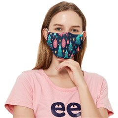 Hand-drawn-flat-christmas-pattern Fitted Cloth Face Mask (adult) by nate14shop