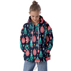 Hand-drawn-flat-christmas-pattern Kids  Oversized Hoodie by nate14shop