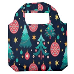 Hand-drawn-flat-christmas-pattern Premium Foldable Grocery Recycle Bag
