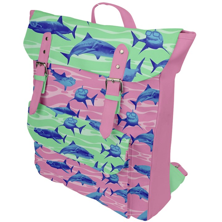Pink shark Buckle Up Backpack