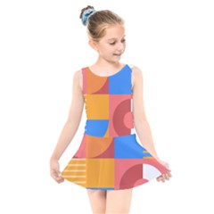 Geometric Series  Kids  Skater Dress Swimsuit by Sobalvarro