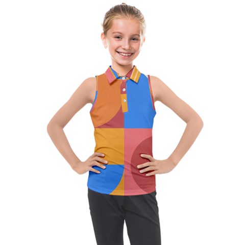 Geometric Series  Kids  Sleeveless Polo Tee by Sobalvarro