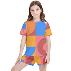 Geometric Series  Kids  Tee And Sports Shorts Set by Sobalvarro