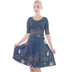 Bohemian Dreams  Quarter Sleeve A-line Dress by HWDesign
