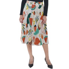 Fruity Summer Classic Velour Midi Skirt  by HWDesign