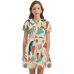 Fruity Summer Kids  Bow Tie Puff Sleeve Dress by HWDesign