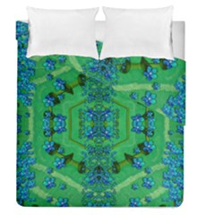 Vines Of Beautiful Flowers On A Painting In Mandala Style Duvet Cover Double Side (queen Size)