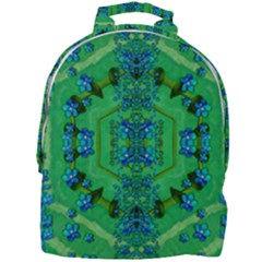 Vines Of Beautiful Flowers On A Painting In Mandala Style Mini Full Print Backpack by pepitasart