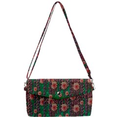Floral Vines Over Lotus Pond In Meditative Tropical Style Removable Strap Clutch Bag by pepitasart