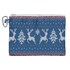 Knitted-christmas-pattern 001 Canvas Cosmetic Bag (xl) by nate14shop