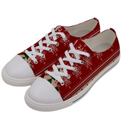 Knitted-christmas-pattern Women s Low Top Canvas Sneakers by nate14shop